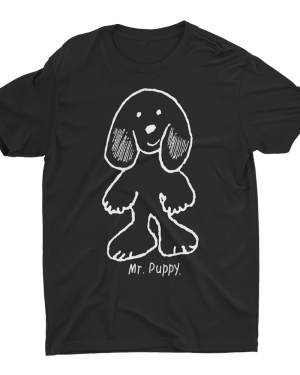 Mr Puppy Ladies T-Shirt – Big Pup – Small, Black